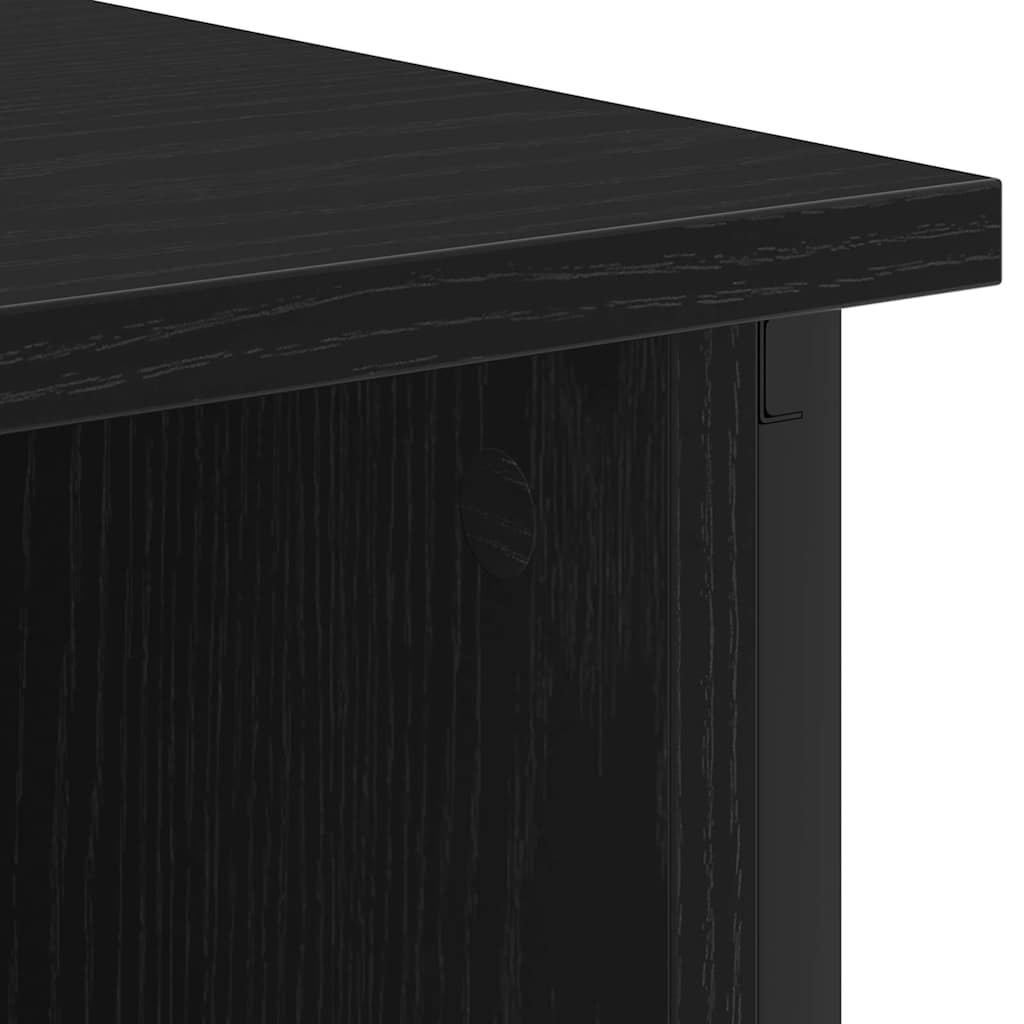 Bedside Cabinet Black oak 38 x 31 x 61 cm Engineered wood